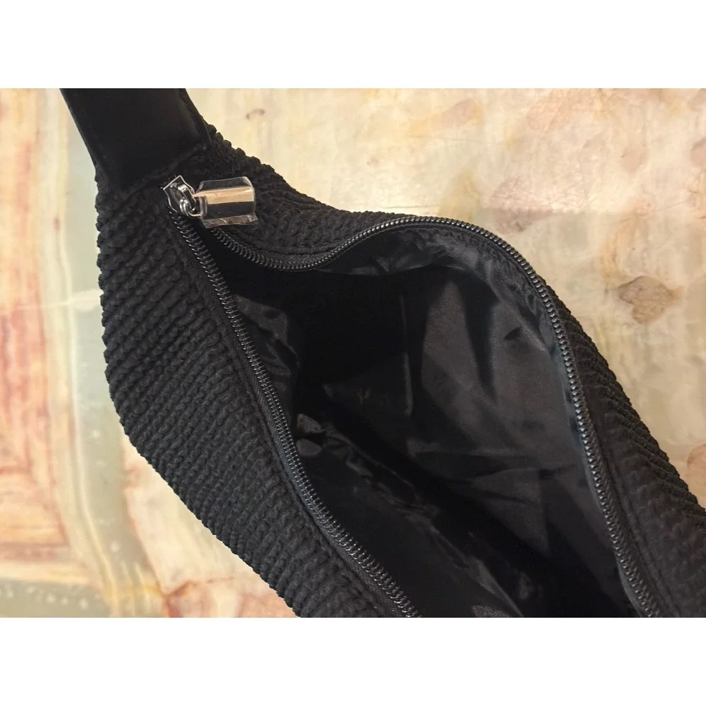 Kate Spade New York Black Textured Belt Bag Fanny Pack Zip Waist Bag